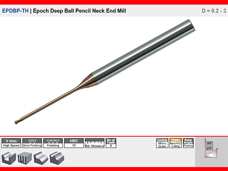 EPDBP-TH | Epoch Deep Ball Pencil Neck End Mill D = 0.2 - 3