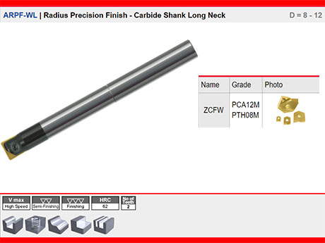 ARPF-WL | Radius Precision Finish - Carbide Shank Long Neck D = 8 - 12